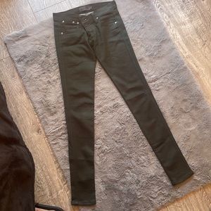 Frankie B super skinny deep green jeans